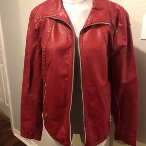 Kenneth Cole Red leather jacket NWT